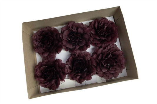 Rozen veren 10 cm met clip bordeaux