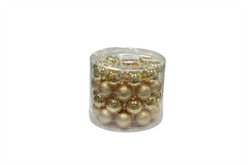 Kerstbal glas 40mm goud combi 36/ko