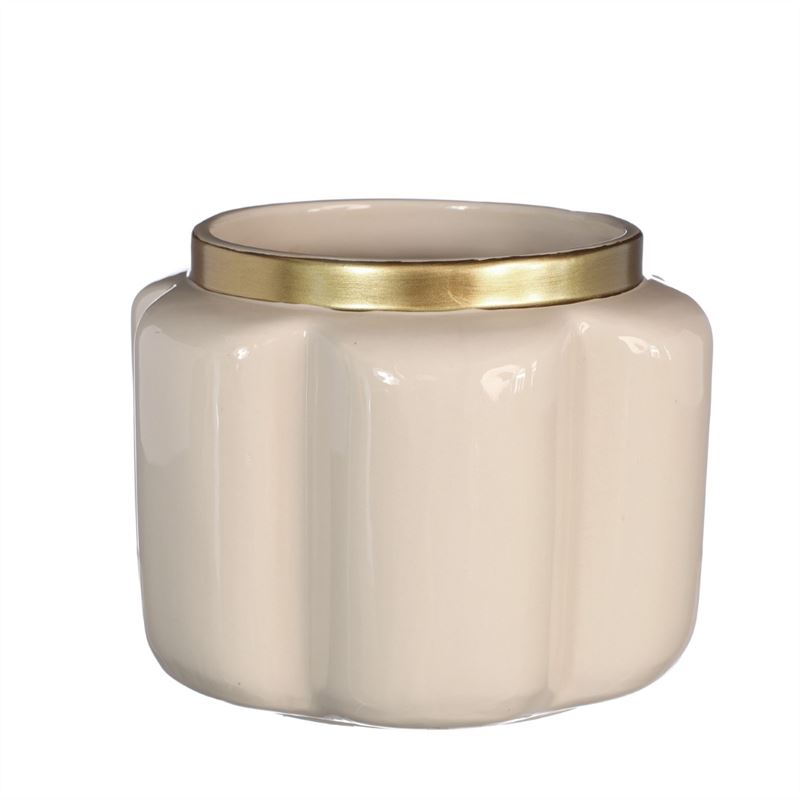 Pouff pot D.15,8 h.12 cm creme