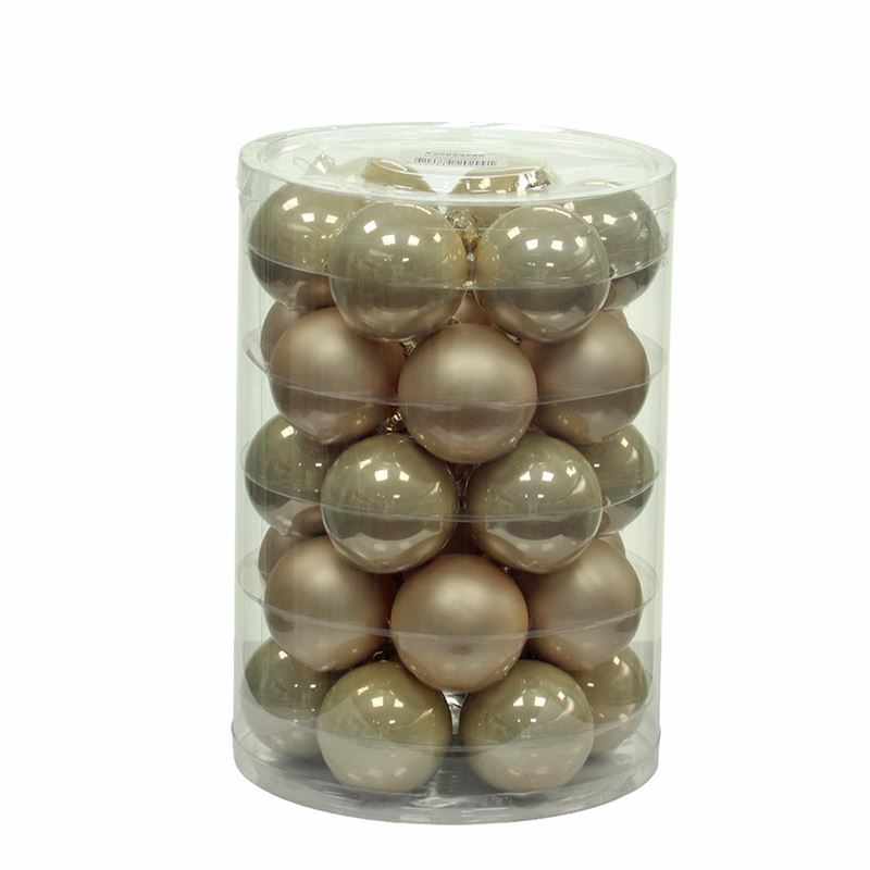 Kerstbal glas 57mm champagne pearl