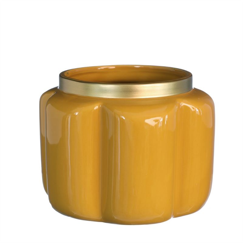 Pouff pot D.15,8 h.12 cm mustard