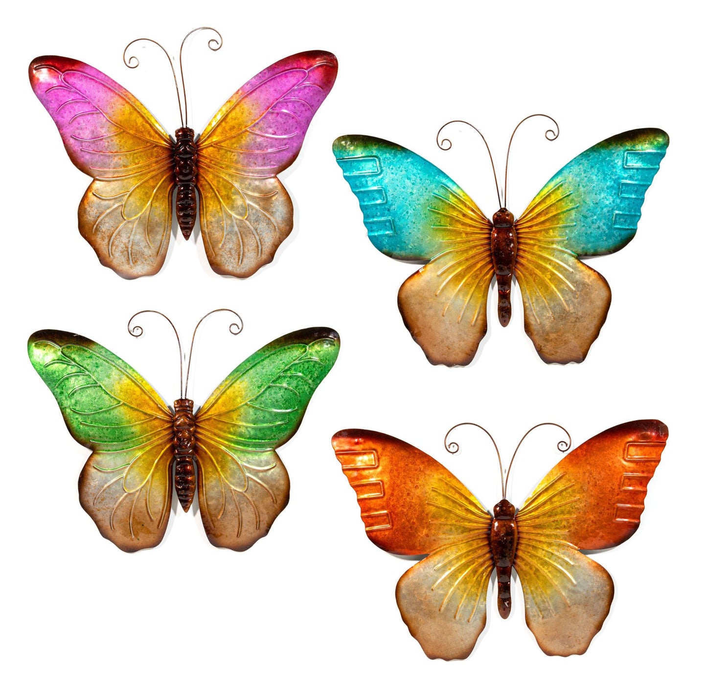 Vlinder metaal wandhanger 32x24cm.