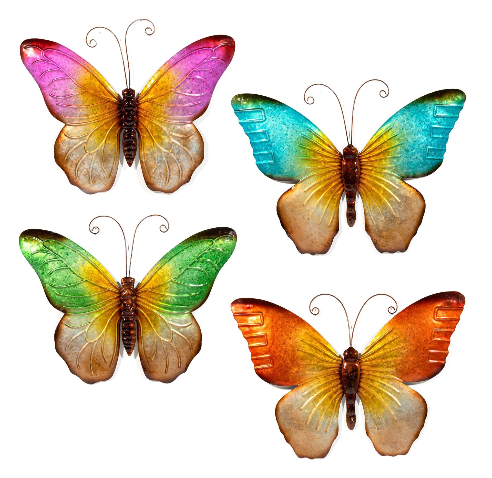 Vlinder metaal wandhanger 32x24cm.