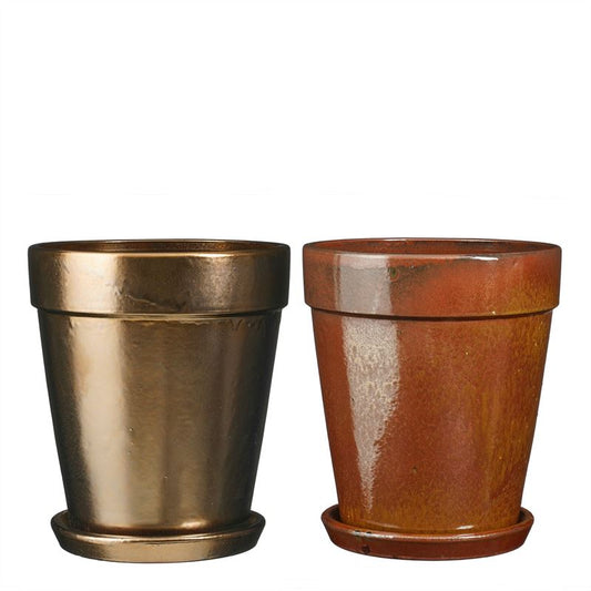 Madrid pot goud/roest h44xd38cm.
