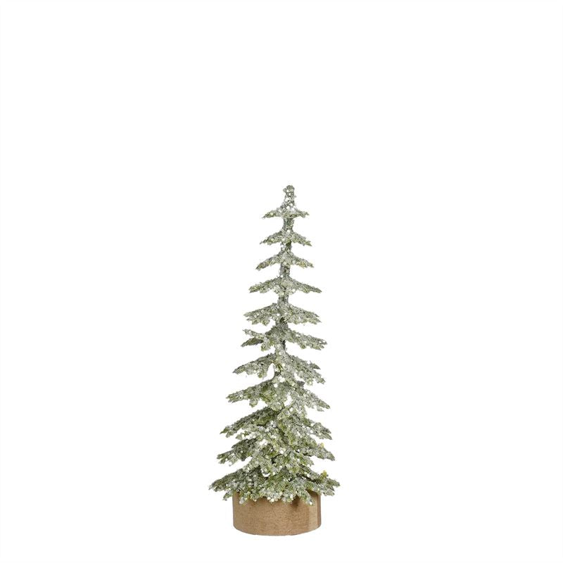 Decoratie boom gr frosted h13xd6cm