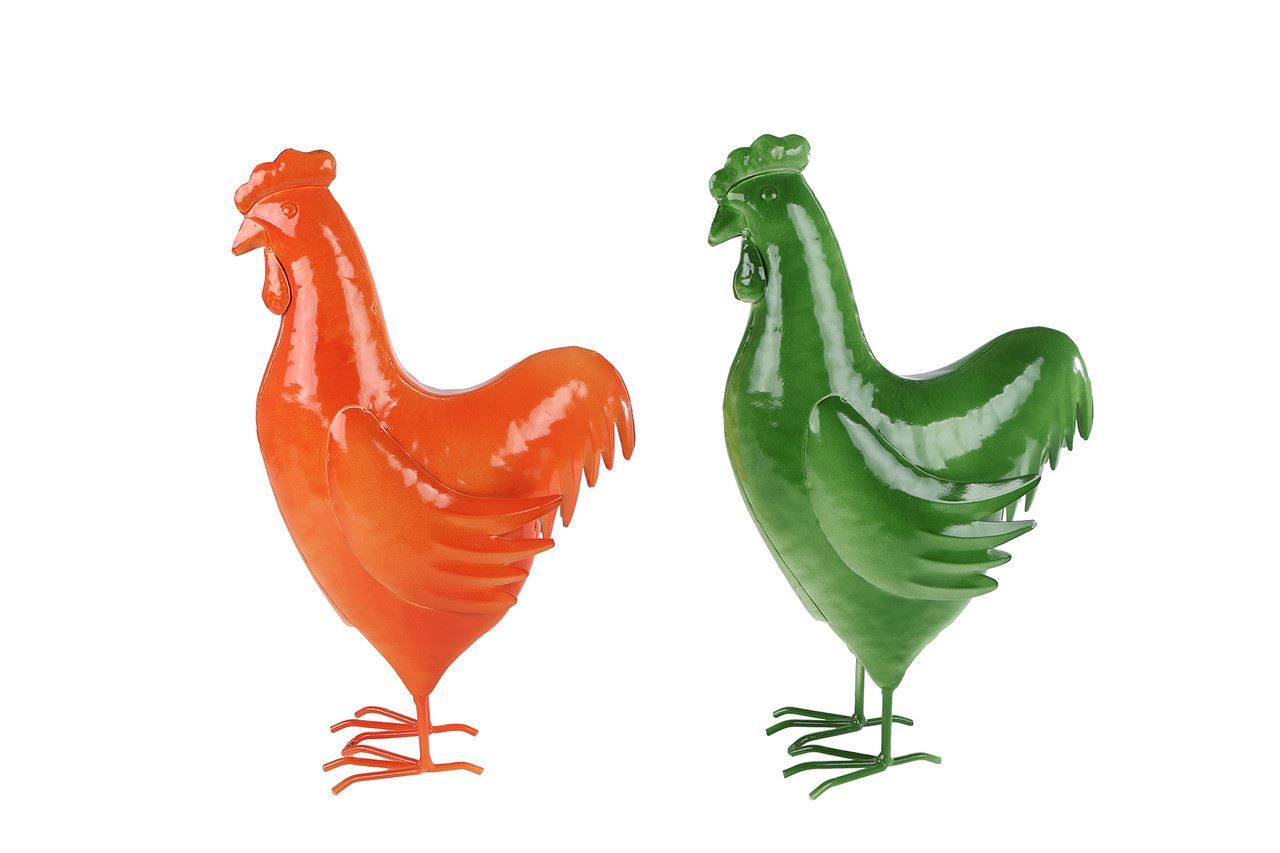 "Sculptuur ""Kip"" oranje/gr. 20x9x