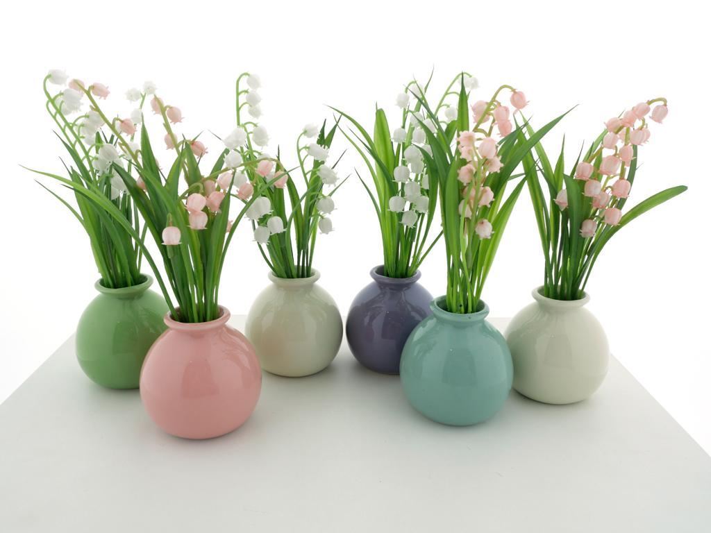 Lily o. valley cer. pot 12 pcs ass