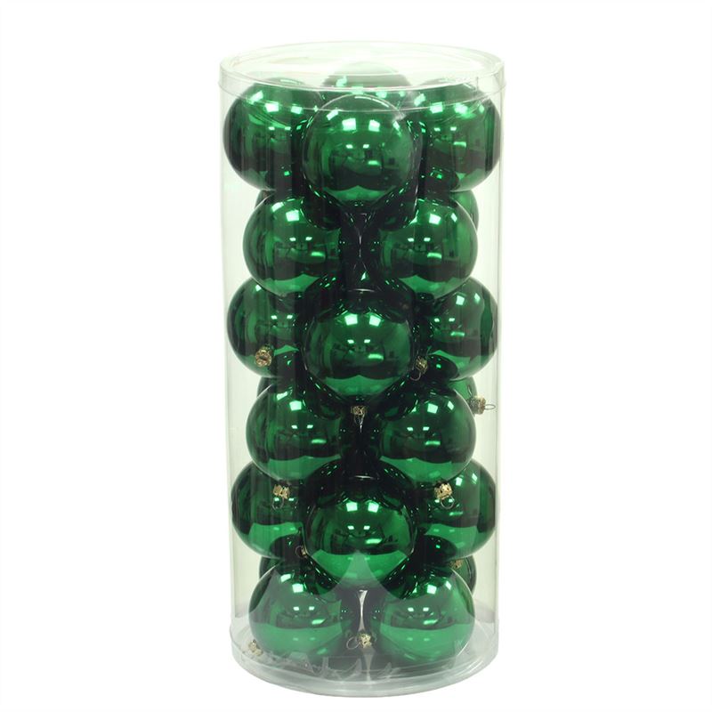 Bal kunstst D.7cm gl.groen 24/set