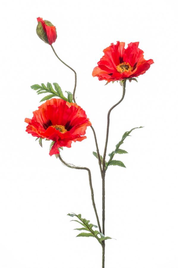 Poppy spray red 90cm