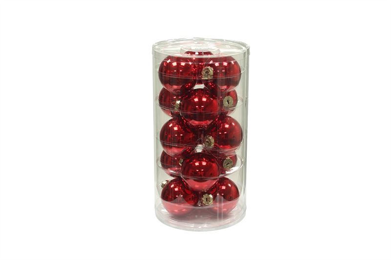Kerstbal glas 80mm rood glans 15/ko