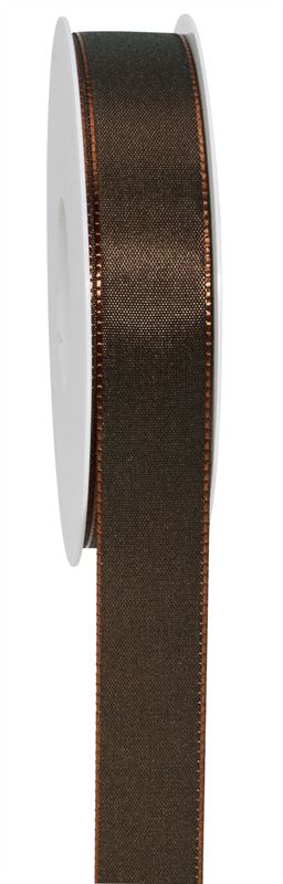 Taftband 25 mm donker bruin 50m.