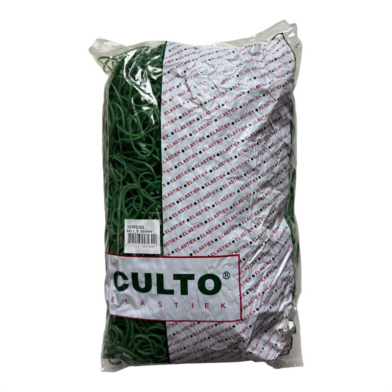 Elastiek Culto 60x1,5mm groen 1kg/z