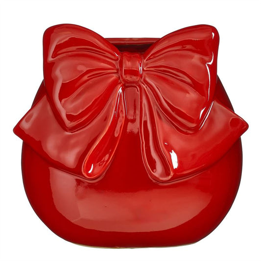 Vaas strik rood h28xd29,5cm