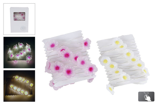 "Lichtsnoer LED ""Flowers"" roze/ge