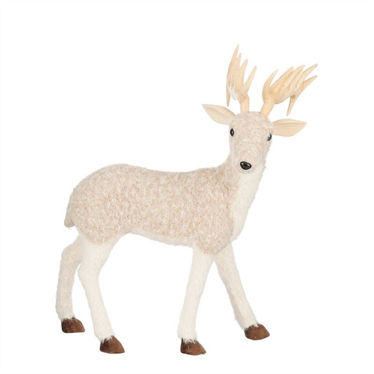 Decoratie hert beige l40xb24xh55cm