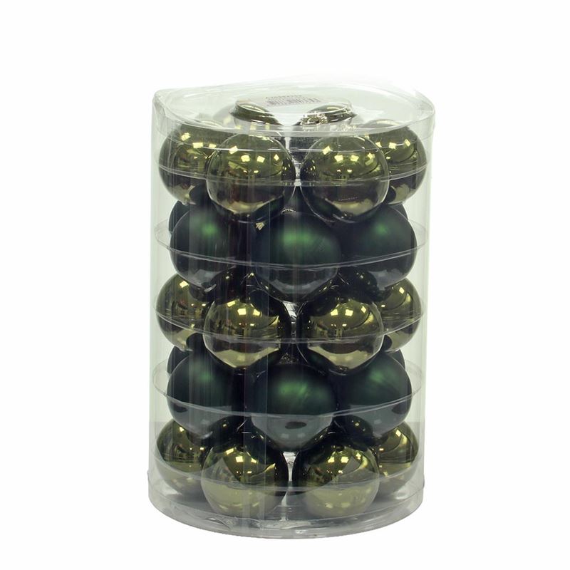 Kerstbal 57mm natuur groen combi 30