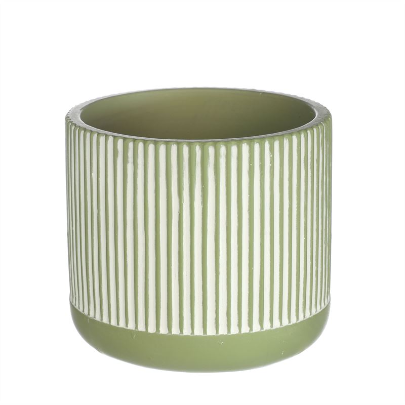 Pot Lines  D.12 h.10 cm grn