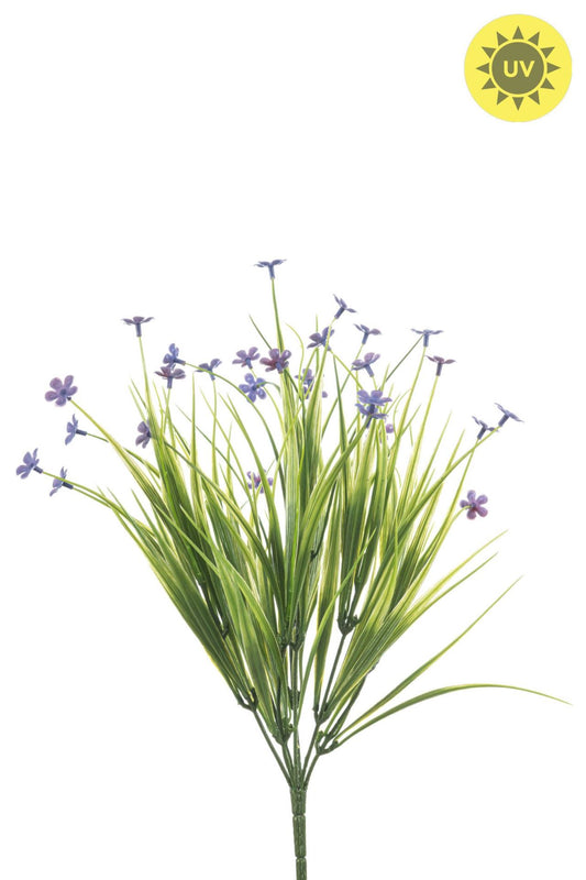 Grass bush w purple flower UV 40cm