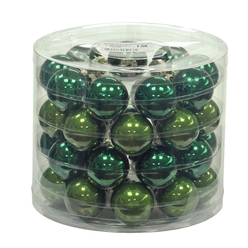 Kerstbal 40 mm gr./Pearl combi 36 s