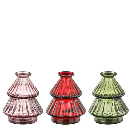 Vaas boom recycled glas rood gr roz
