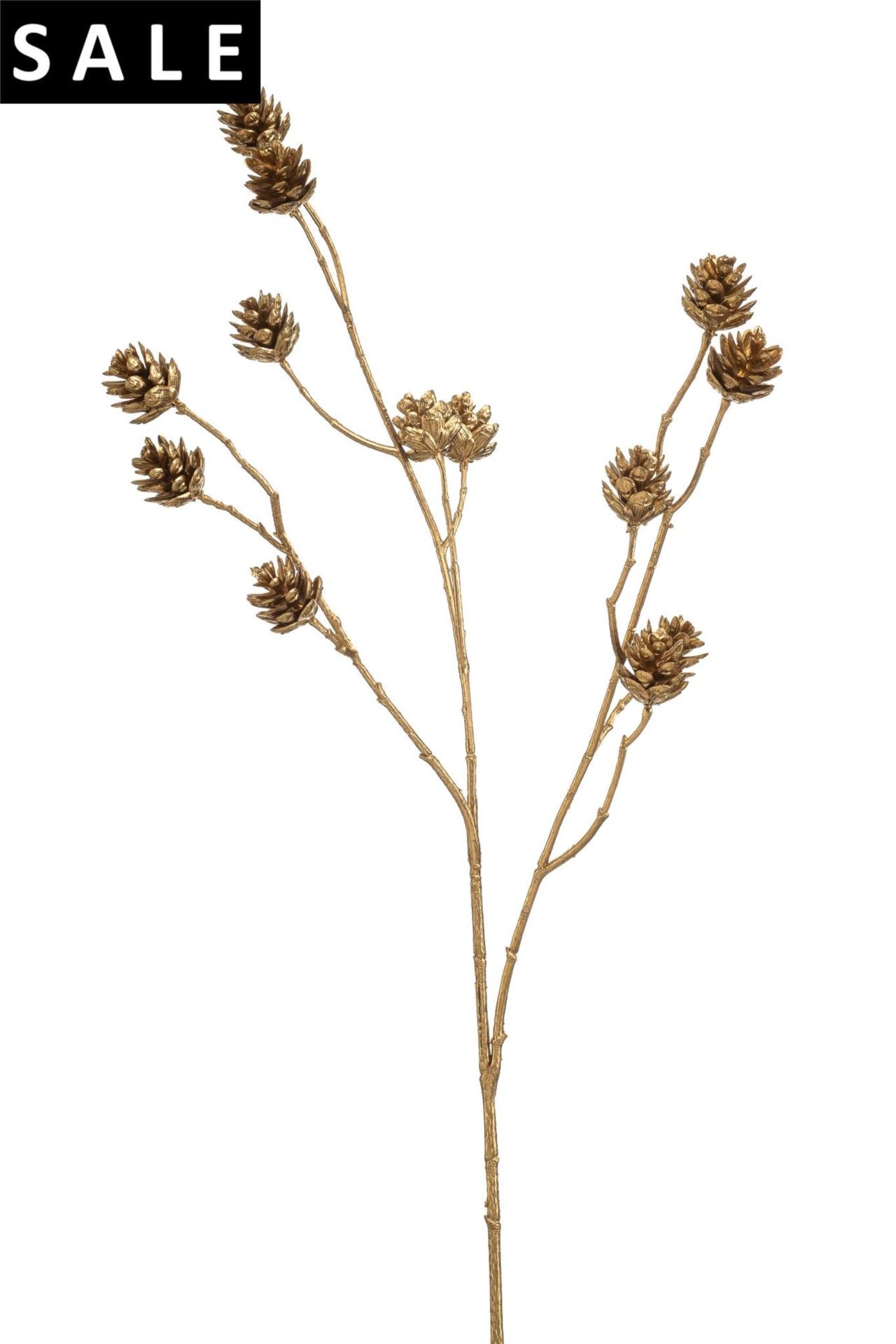 Pine cone spray x3 gold 82cm
