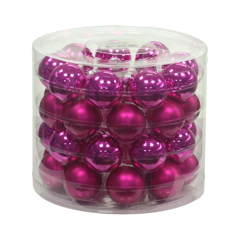 Kerstbal 40mm fuchsia combi 36/koke