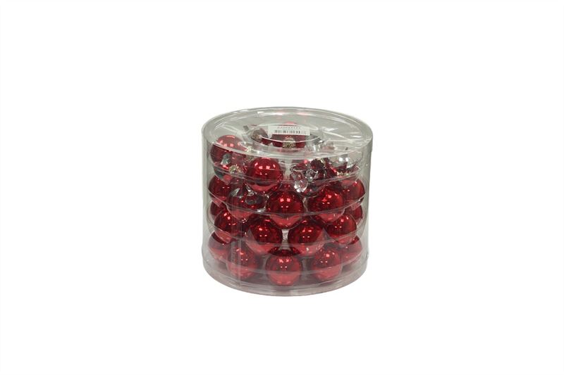 Kerstbal glas 40mm rood glans 36/ko