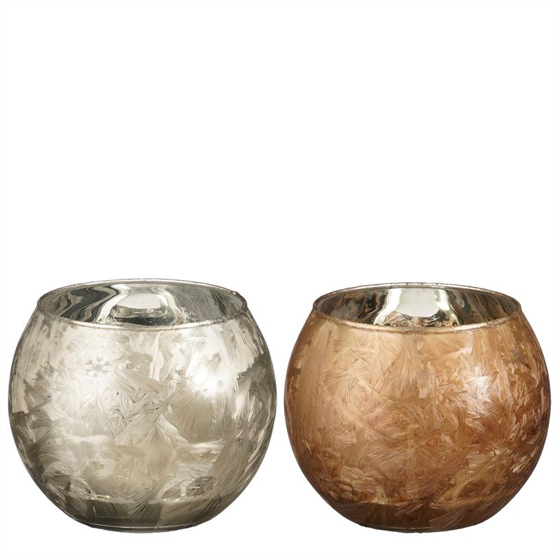 Theelicht zilver brons 2 ass h8,5xd
