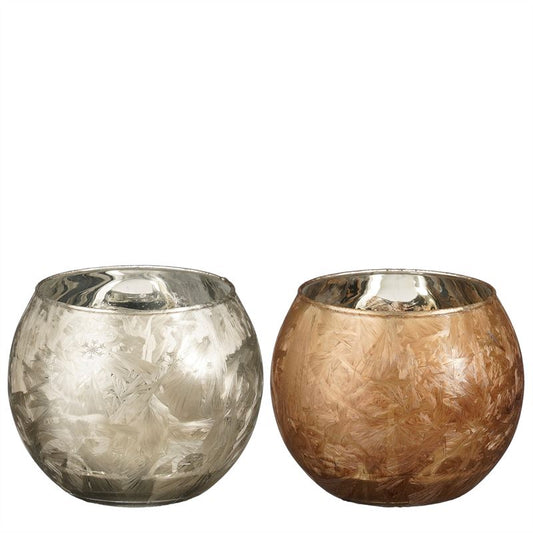 Theelicht zilver brons 2 ass h8,5xd