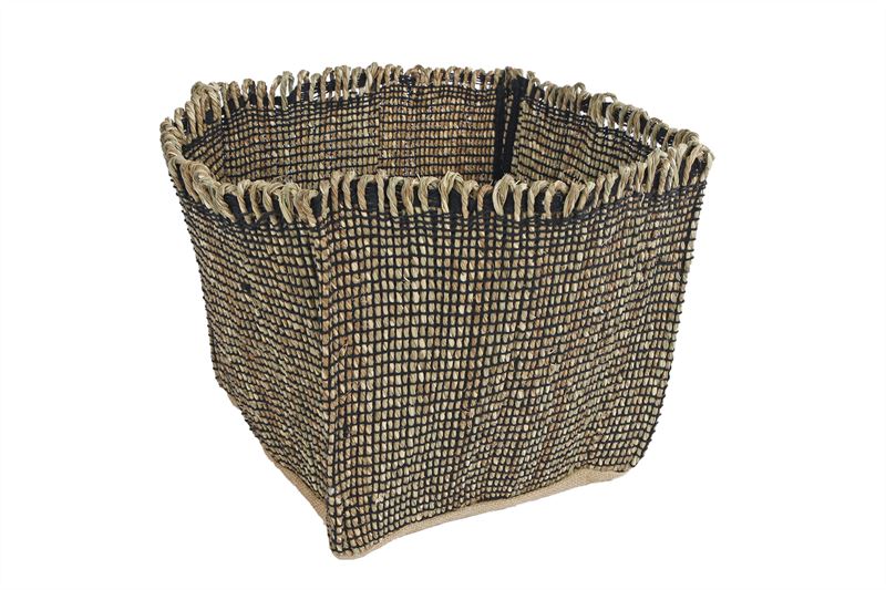 Mand Cairo nat/zw L 28x28x28cm.