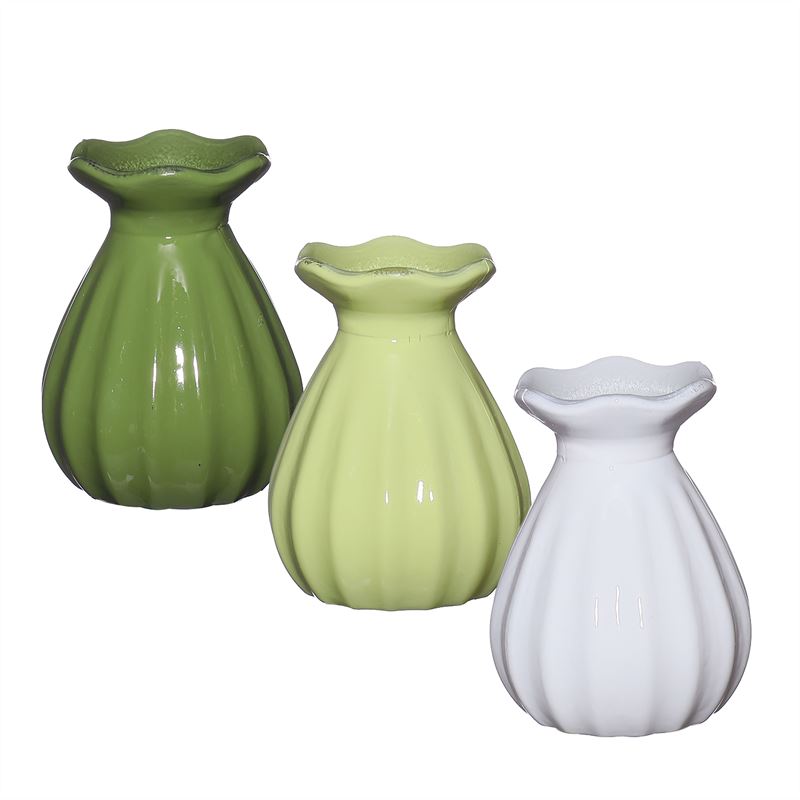 Fleur vase D.7 h. 9 cm solid grn. a
